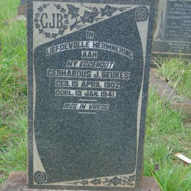 BEUKES Gerhardus J. 1902-1941