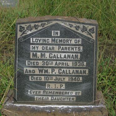 CALLANAN M.M. -1936 & W.M.P. -1940