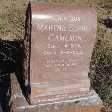 CAMERON Martha Sophia 1874-1953