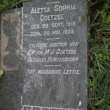 COETZEE Aletta Sophia 1918-1939