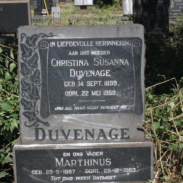 DUVENAGE Marthinus 1887-1963 &amp; Christina Susanna 1899-1958