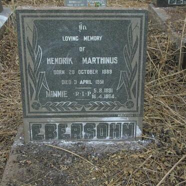 EBERSOHN Hendrik Marthinus 1889-1951 & Minnie 1891-1964