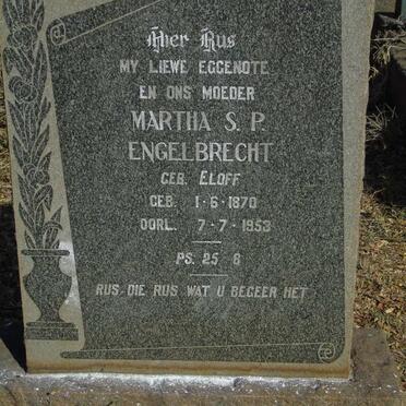ENGELBRECHT Martha S.P. nee ELOFF 1870-1953