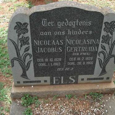 ELS Nicolaas Jacobus 1928-1963 &amp; Nicolasina Gertruida O'NEIL 1929-1966