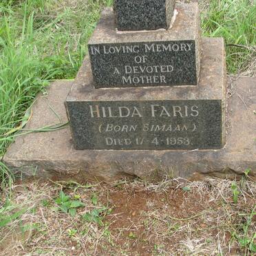 FARIS Hilda nee SIMAAN -1953