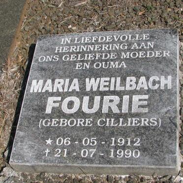 FOURIE Maria Weilbach nee CILLIERS 1912-1990