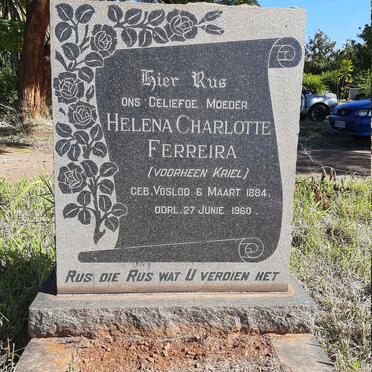 FERREIRA Helena Charlotte voorheen KRIEL nee VOSLOO 1884-1960