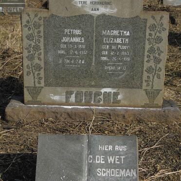 FOUCHE Petrus Johannes 1881-1952 & Magrietha Elizabeth DU PLOOY 1883-1951 :: SCHOEMAN C. de Wet 1900-1964_1