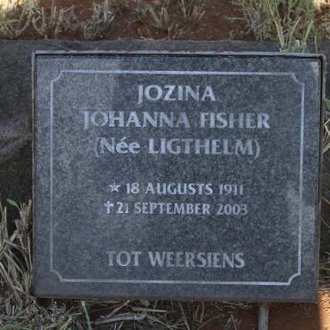 FISHER Jozina Johanna nee LIGTHELM 1911-2003