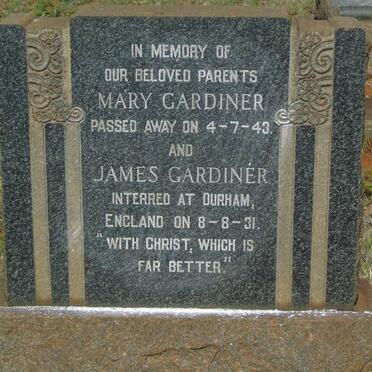 GARDINER James -1931 & Mary -1943