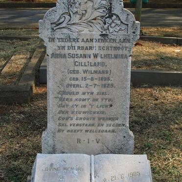 GILLILAND Anna Susann Wilhelmina nee WILMANS 1896-1925 :: GILLILAND William Ina 1905-1983