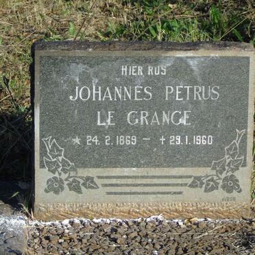 GRANGE Johannes Petrus, le 1869-1960