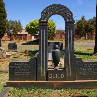 GUILD David Taylor 1874-1956 &amp; Alice Mary JOHNSTON 1876-1951