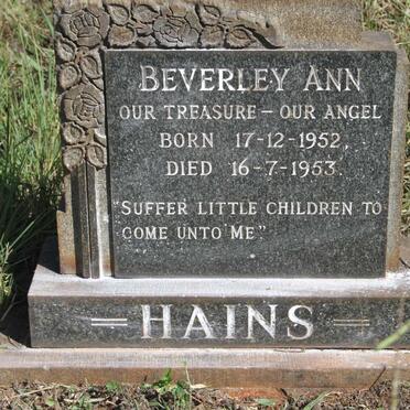 HAINS Beverley Ann 1952-1953
