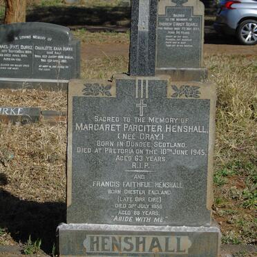 HENSHALL Francis Faithful -1958 &amp; Margaret Parciter GRAY -1945