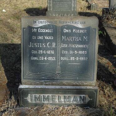 IMMELMAN Justus C.R. 1876-1953 & Martha M. HOLTZHAUSEN 1885-1982