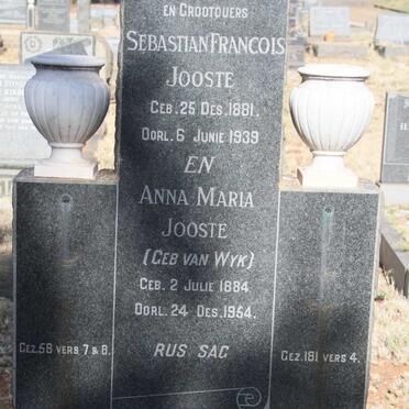 JOOSTE Sebastian Francois 1881-1939 & Anna Maria VAN WYK 1884-1954