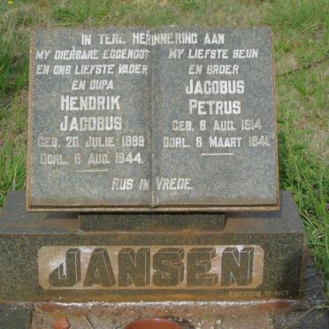 JANSEN Hendrik Jacobus 1888-1944 :: JANSEN Jacobus Petrus 1914-1941