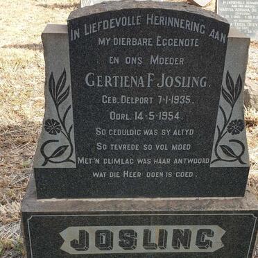 JOSLING Gertiena F. 1935-1954