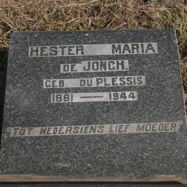 JONGH Hester Maria, de nee DU PLESSIS 1881-1944