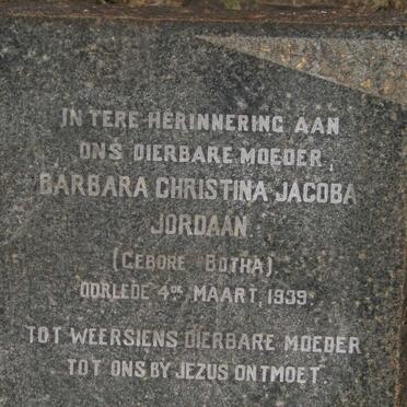 JORDAAN Barbara Christina Jacoba nee BOTHA -1939