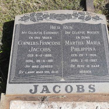 JACOBS Cornelius Francoise 1899-1961 &amp; Martha Maria Philippina 1906-1987