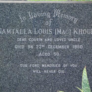 KHOURY Namtalla Louis -1950