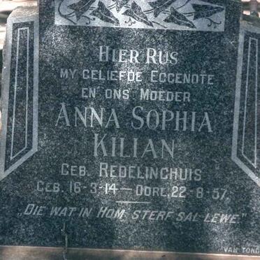 KILIAN Anna Sophia nee REDELINGHUIS 1914-1957