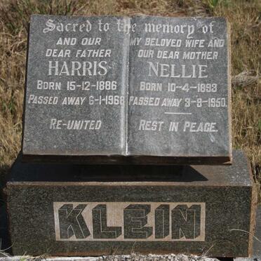 KLEIN Harris 1886-1968 &amp; Nellie 1893-1950