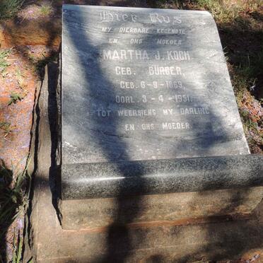 KOCH Martha J. nee BURGER 1869-1951
