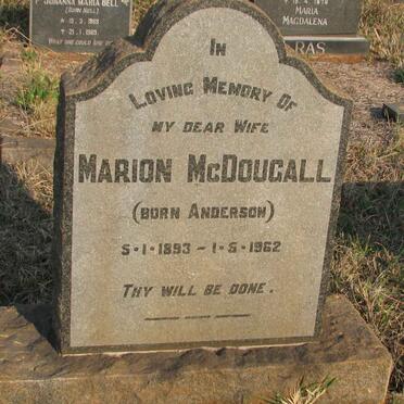 MCDOUGALL Marion nee ANDERSON 1893-1962