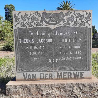 MERWE Theunis Jacobus, van der 1915-1960 & Juliet Lily 1919-1990
