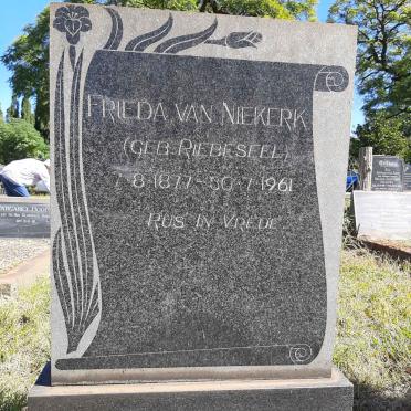 NIEKERK Frieda, van nee RIEBESEEL 1877-1961