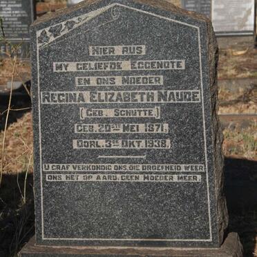 NAUDE Regina Elizabeth nee SCHUTTE 1871-1938