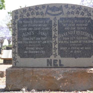 NEL Barend Frederick 1890-1949 &amp; Agnes Jane 1887-1979