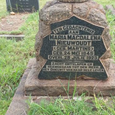NIEUWOUDT Maria Magdalena nee MARTINS 1849-1923