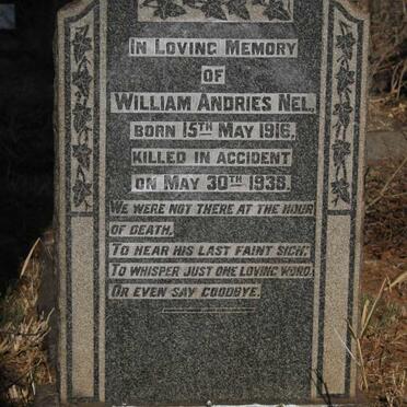 NEL William Andries 1916-1938