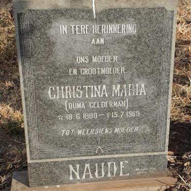 NAUDE Christina Maria nee GELDERMAN 1880-1969