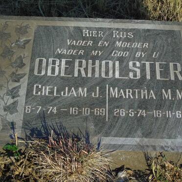 OBERHOLSTER Gieljam J. 1874-1969 & Martha M.M. 1874-1961