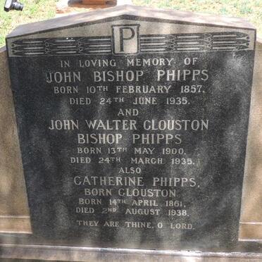 PHIPPS John Bishop 1857-1935 &  Catherine GLOUSTON 1861-1938 :: PHIPPS John Walter Glouston Bishop 1900-1935 