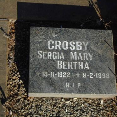 CROSBY Sergia Mary Bertha 1922-1998