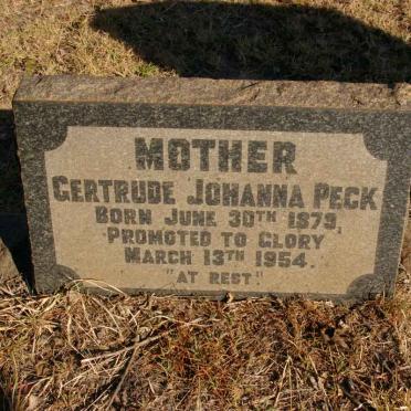 PECK Gertrude Johanna 1879-1954