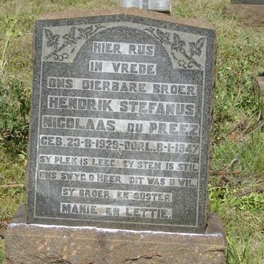 PREEZ Hendrik Stefanus Nicolaas, du 1929-1947
