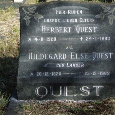 QUEST Herbert 1920-1963 &amp; Hildegard Else LANGER 1920-1963