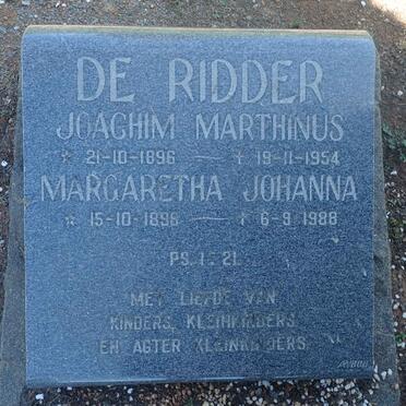 RIDDER Joachim Marthinus, de 1896-1954 &amp; Margaretha Johanna 1896-1988