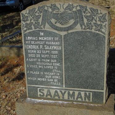 SAAYMAN Hendrik R. 1898-1937
