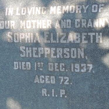 SHEPPERDSON Sophia Elizabeth -1937
