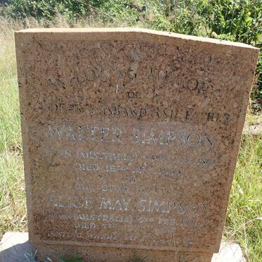 SIMPSON Walter 1881-1955 &amp; Alice May 1880-19??