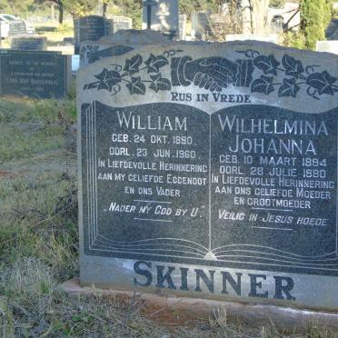 SKINNER William 1890-1960 &amp; Wilhelmina Johanna 1894-1980
