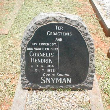 SNYMAN Cornelis Hendrik 1884-1976